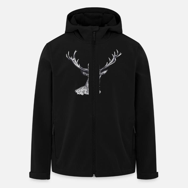 Hirsch - Recycelte Männer Softshell-Jacke von Stanley/Stella - Schwarz