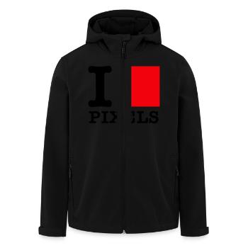 I love pixels - Recycelte Männer Softshell-Jacke von Stanley/Stella - Schwarz - Vorne - AI Model Male 185 light (185cm)
