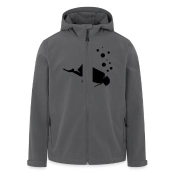 diver - Men’s Recycled Softshell Jacket by Stanley/Stella - black - Front - AI Model Male 185 light (185cm)