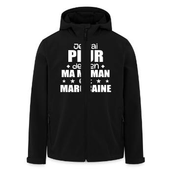 Je n'ai peur de rien ma maman est Marocaine - Veste softshell homme en polyester recyclé Stanley/Stella - noir - Devant - AI Model Male 185 light (185cm)