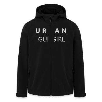 URBAN GUN GIRL - Logo Original Light - Men’s Recycled Softshell Jacket by Stanley/Stella - black - Front - AI Model Male 185 light (185cm)