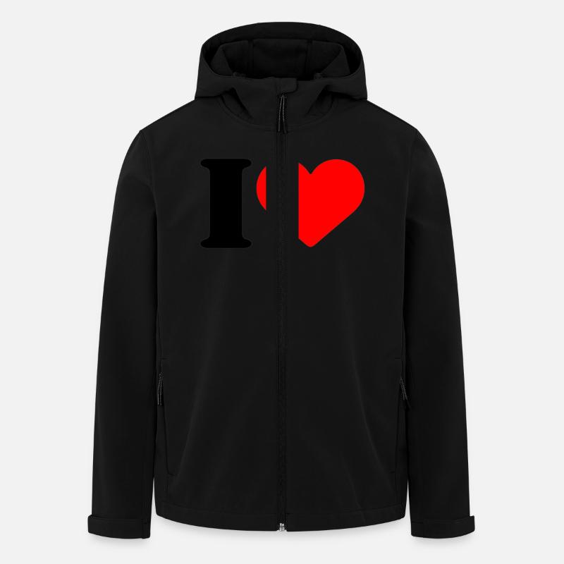 I LOVE - Recycelte Männer Softshell-Jacke Discoverer von Stanley/Stella - Schwarz