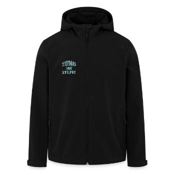 Tattoos Are Stupid Funny Ink Addict Tattoo For Men - Men’s Recycled Softshell Jacket by Stanley/Stella - black - Front - AI Model Male 185 light (185cm)