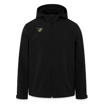 Étiquette gagnante. Édition Pêche - Veste softshell homme en polyester recyclé Stanley/Stella - noir - Devant - AI Model Male 185 light (185cm)