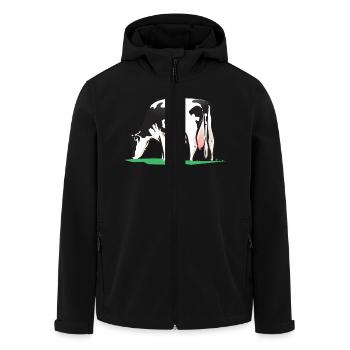 cow106 - Recycelte Männer Softshell-Jacke von Stanley/Stella - Schwarz - Vorne - AI Model Male 185 light (185cm)