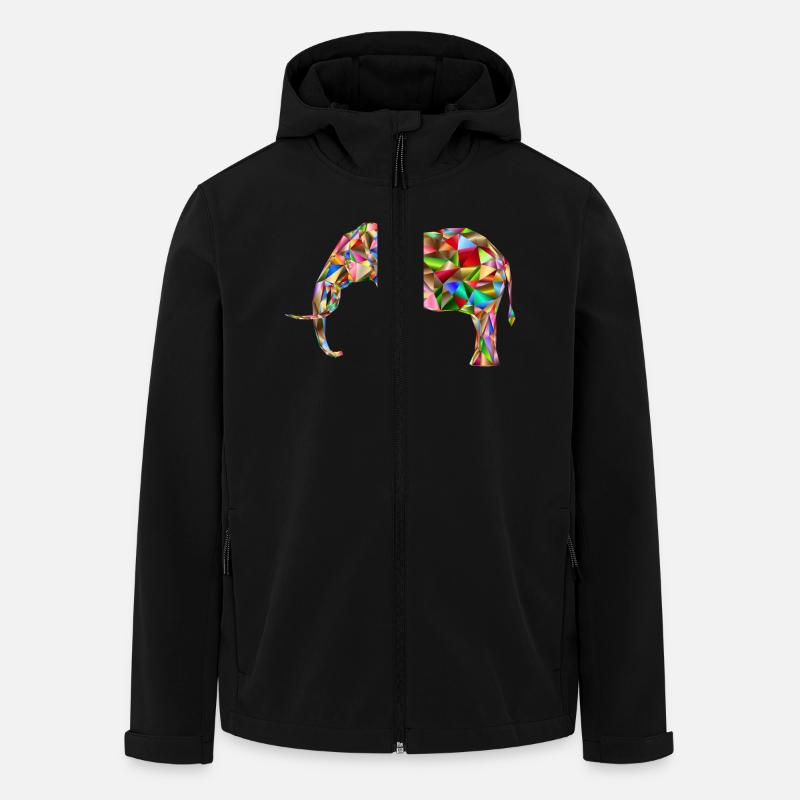 Bunter Elefant - Recycelte Männer Softshell-Jacke von Stanley/Stella - Schwarz