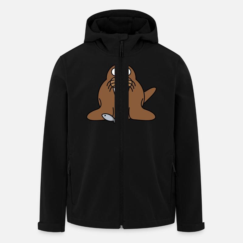 walross2 - Veste softshell homme en polyester recyclé Stanley/Stella - noir