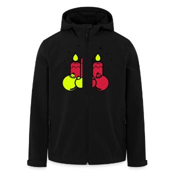 Candles Christmas Christmas - Men’s Recycled Softshell Jacket by Stanley/Stella - black - Front - AI Model Male 185 light (185cm)