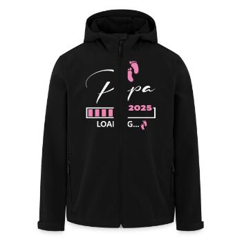 Papa 2025 loading - Recycelte Männer Softshell-Jacke von Stanley/Stella - Schwarz - Vorne - AI Model Male 185 light (185cm)