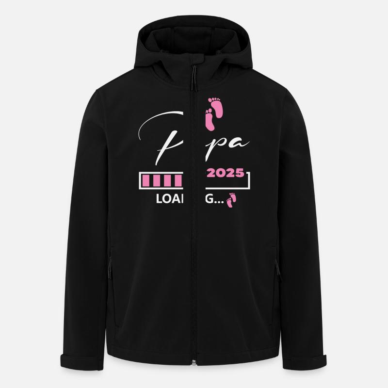 Papa 2025 chargement - Veste softshell homme en polyester recyclé Stanley/Stella - noir