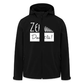 Zen, Dieu est là ! - Veste softshell homme en polyester recyclé Stanley/Stella - noir - Devant - AI Model Male 185 light (185cm)