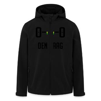 O O DIE HAAGER FRAUEN - Recycelte Männer Softshell-Jacke von Stanley/Stella - Schwarz - Vorne - AI Model Male 185 light (185cm)