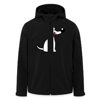 Dog Big Nose Wagging Cute Happy - Men’s Recycled Softshell Jacket by Stanley/Stella - black - Front - AI Model Male 185 light (185cm)