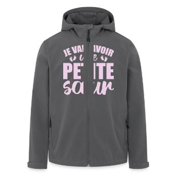 Je vais avoir une petite sœur - Veste softshell homme en polyester recyclé Stanley/Stella - noir - Devant - AI Model Male 185 light (185cm)