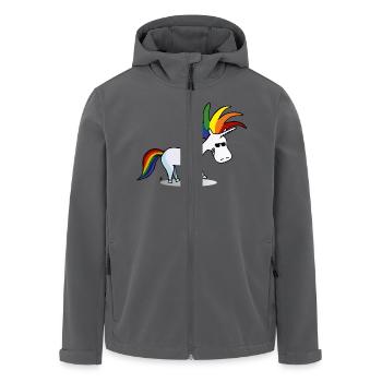 Punk Einhorn - Recycelte Männer Softshell-Jacke von Stanley/Stella - Schwarz - Vorne - AI Model Male 185 light (185cm)
