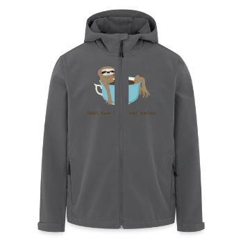 Schlaf kann Kaffee nicht ersetzen - Recycelte Männer Softshell-Jacke von Stanley/Stella - Schwarz - Vorne - AI Model Male 185 light (185cm)
