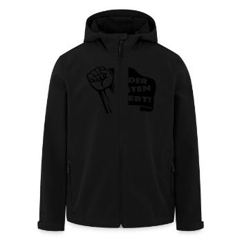 Der Osten Lebt! - Recycelte Männer Softshell-Jacke von Stanley/Stella - Schwarz - Vorne - AI Model Male 185 light (185cm)