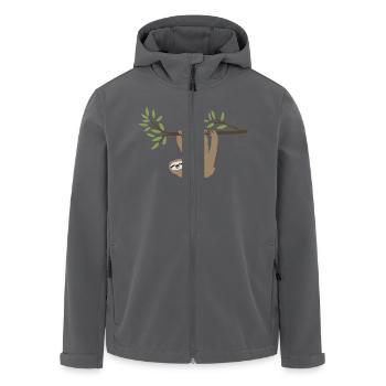 Sloth hanging around - Men’s Recycled Softshell Jacket by Stanley/Stella - black - Front - AI Model Male 185 light (185cm)
