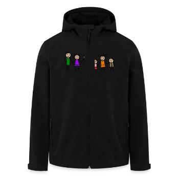 Famille avec beaucoup d'enfants - Veste softshell homme en polyester recyclé Stanley/Stella - noir - Devant - AI Model Male 185 light (185cm)
