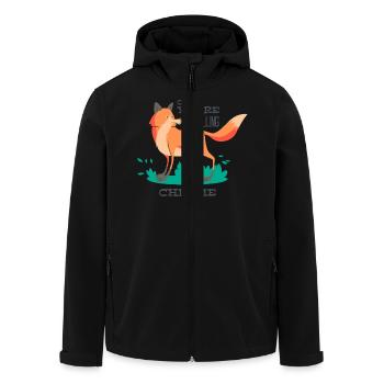 Fuchs-Chrome,Firefox Netz Browser Internet www - Recycelte Männer Softshell-Jacke von Stanley/Stella - Schwarz - Vorne - AI Model Male 185 light (185cm)