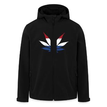 Cannabis Holland Flag - Recycelte Männer Softshell-Jacke von Stanley/Stella - Schwarz - Vorne - AI Model Male 185 light (185cm)