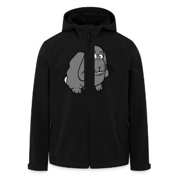 Bunny Rabbit Funny Face Grimace Grin - Men’s Recycled Softshell Jacket by Stanley/Stella - black - Front - AI Model Male 185 light (185cm)