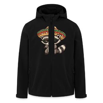 raton laveur drôle sombrero - Veste softshell homme en polyester recyclé Stanley/Stella - noir - Devant - AI Model Male 185 light (185cm)