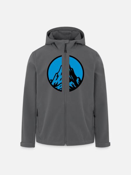 Mountain Icon Mountain Mountains - Men’s Recycled Softshell Jacket by Stanley/Stella - black