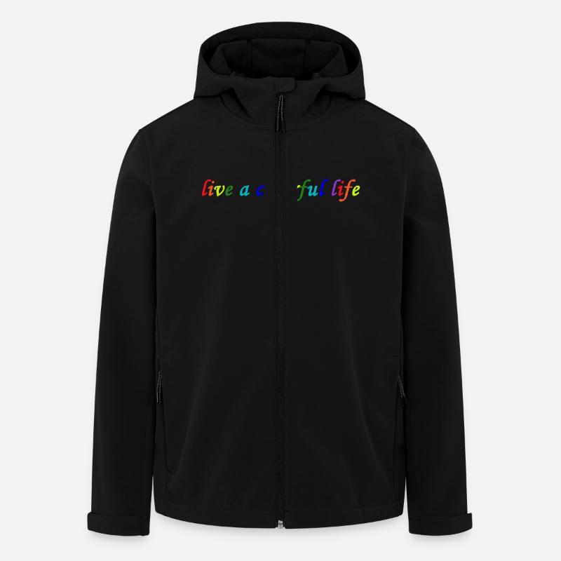 Lebe ein buntes Leben - Recycelte Männer Softshell-Jacke von Stanley/Stella - Schwarz