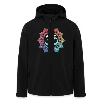 Om Mandala Spiritual Zen Yoga Buddhist - Men’s Recycled Softshell Jacket by Stanley/Stella - black - Front - AI Model Male 185 light (185cm)