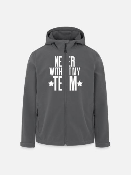 NEVER WITHOUT MY TEAM - Men’s Recycled Softshell Jacket by Stanley/Stella - black