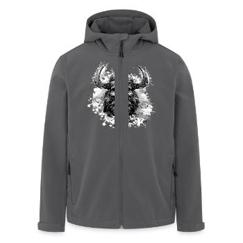 Wikinger Totenkopf - Recycelte Männer Softshell-Jacke von Stanley/Stella - Schwarz - Vorne - AI Model Male 185 light (185cm)