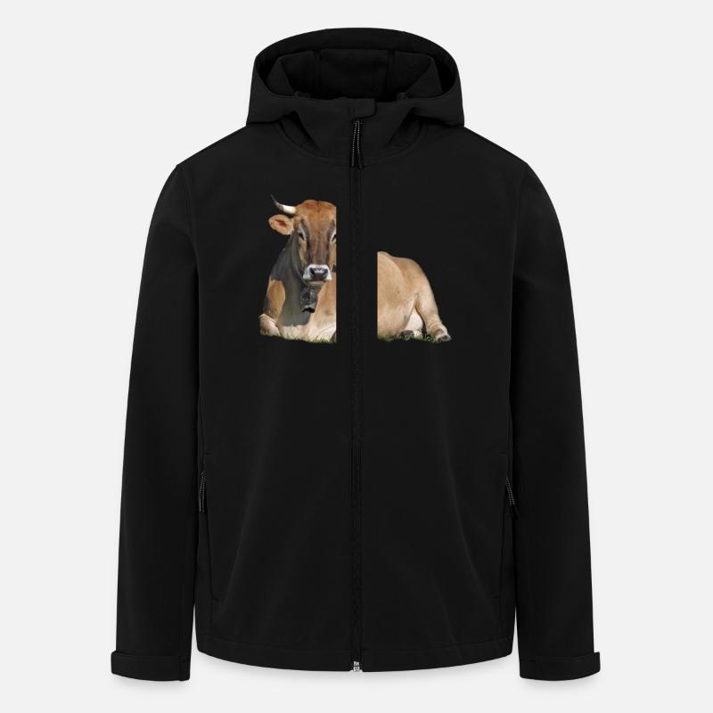 Ruhendes Rind - Recycelte Männer Softshell-Jacke von Stanley/Stella - Schwarz
