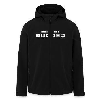 music is life - Men’s Recycled Softshell Jacket by Stanley/Stella - black - Front - AI Model Male 185 light (185cm)