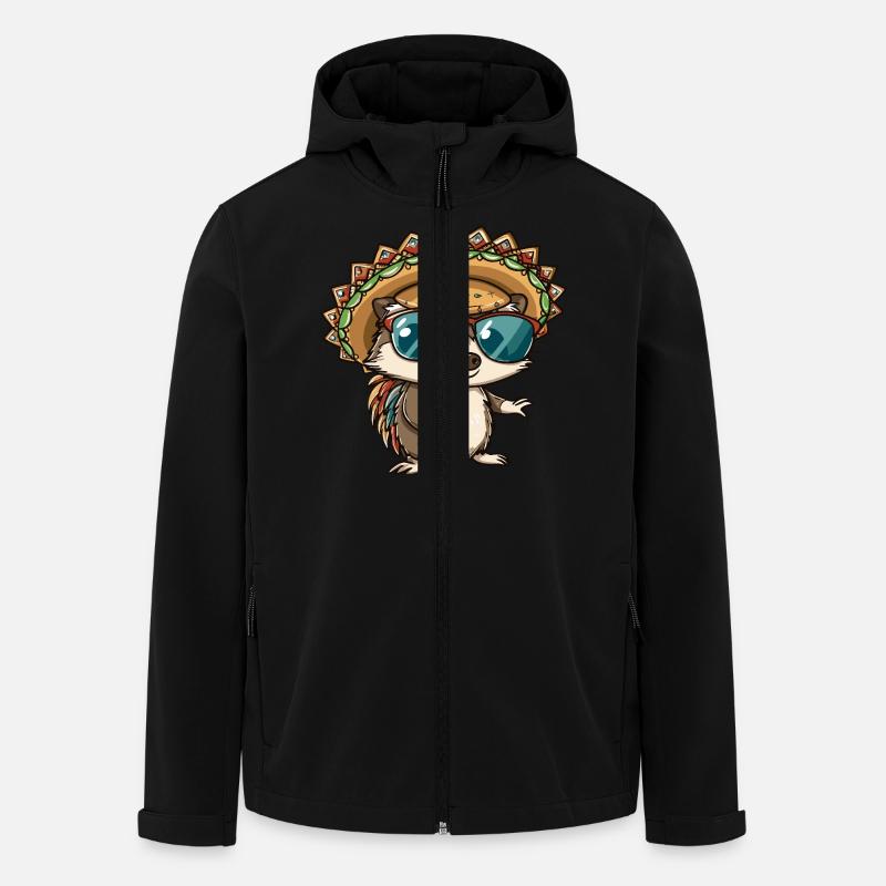 Hedgehog Comic Funny Sombrero - Men’s Recycled Softshell Jacket by Stanley/Stella - black