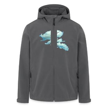 cloudstreet - Men’s Recycled Softshell Jacket by Stanley/Stella - black - Front - AI Model Male 185 light (185cm)