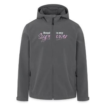 Book-Merch: Reading is my Superpower - Recycelte Männer Softshell-Jacke von Stanley/Stella - Anthrazit - Vorne - AI Model Male 185 light (185cm)