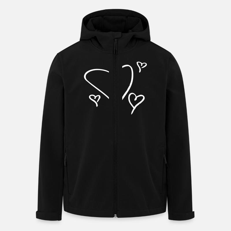 several white hearts - Men’s Recycled Softshell Jacket by Stanley/Stella - black