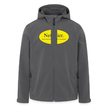 Nett hier, aber waren Sie schon mal in Amstetten? - Recycelte Männer Softshell-Jacke von Stanley/Stella - Schwarz - Vorne - AI Model Male 185 light (185cm)