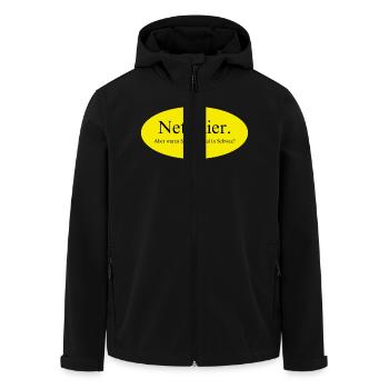 Nett hier, aber waren Sie schon mal in Schwaz? - Recycelte Männer Softshell-Jacke von Stanley/Stella - Schwarz - Vorne - AI Model Male 185 light (185cm)