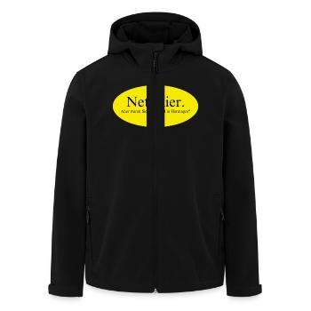 Nett hier, aber waren Sie schon mal in Hermagor? - Recycelte Männer Softshell-Jacke von Stanley/Stella - Schwarz - Vorne - AI Model Male 185 light (185cm)