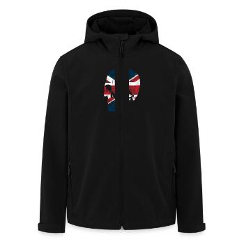 Union Jack Skull - Totenkopf UK London - Recycelte Männer Softshell-Jacke von Stanley/Stella - Schwarz - Vorne - AI Model Male 185 light (185cm)