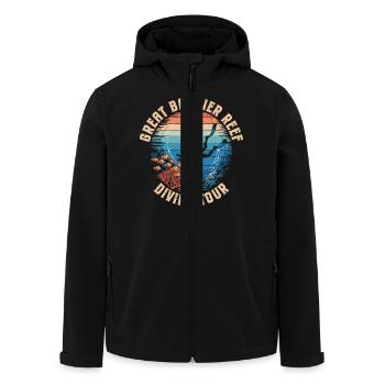 DivingTour Great Barrier Reef 2025 - Recycelte Männer Softshell-Jacke von Stanley/Stella - Schwarz - Vorne - AI Model Male 185 light (185cm)