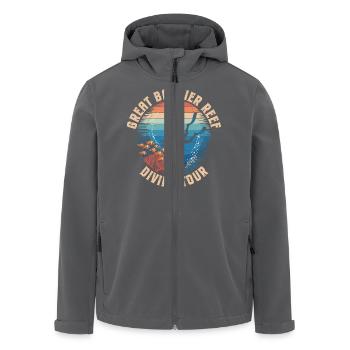 DivingTour Great Barrier Reef 2025 - Men’s Recycled Softshell Jacket by Stanley/Stella - anthracite - Front - AI Model Male 185 light (185cm)