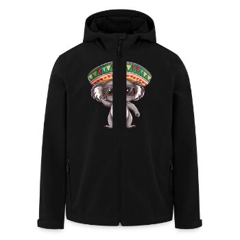 Koala Comic Lustig Sombrero - Recycelte Männer Softshell-Jacke von Stanley/Stella - Schwarz - Vorne - AI Model Male 185 light (185cm)