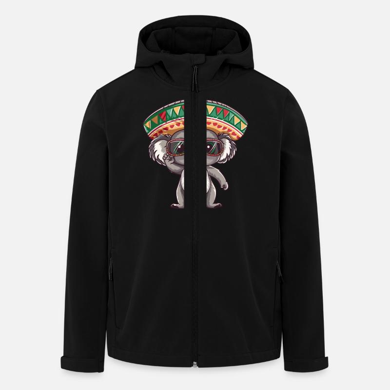 Koala Comic Funny Sombrero - Men’s Recycled Softshell Jacket by Stanley/Stella - black