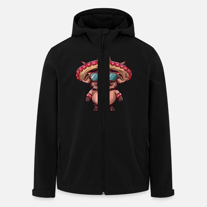 Schwein Sombrero Wildschwein - Recycelte Männer Softshell-Jacke von Stanley/Stella - Schwarz