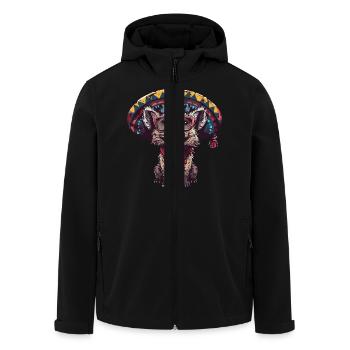 Hyena Funny Sombrero - Men’s Recycled Softshell Jacket by Stanley/Stella - black - Front - AI Model Male 185 light (185cm)