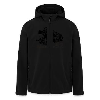 Dampflok DR Baureihe 52 - Recycelte Männer Softshell-Jacke von Stanley/Stella - Schwarz - Vorne - AI Model Male 185 light (185cm)
