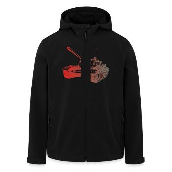 Panzer T55 Russischer Kampfpanzer - Recycelte Männer Softshell-Jacke von Stanley/Stella - Schwarz - Vorne - AI Model Male 185 light (185cm)